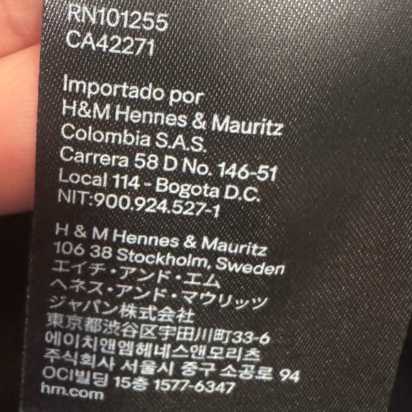 H&M Houndstooth Bomber Jacket Black + White - Wool Blend - Full Zip -Men’s Large - Picture 14 of 16